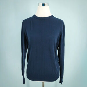 Spier & Mackay Size Small S Navy Blue Crew Neck Long Sleeve 100% Cotton Sweater